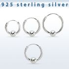 vbcr14s 925 silver ball closure earrings (1.6mm) with 4mm ball