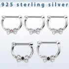 vsepk16 septum clip plata 925 colgante alto barra cierre acero 316l arco zirconia centro venta