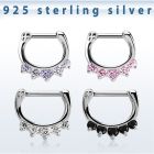 vsepq16 septum clicker plata 925 barra cierre acero 316l 1 zirconia 4 zirconia barra 14 516 6mm 8mm distribuidor