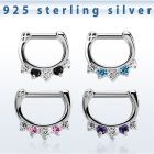 vsepqx14 septum clicker plata 925 barra cierre acero 316l 1 zirconia 4 zirconia colores alternos barra 14 516 6mm 8mm distribuidor