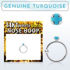 whge7 14kt white gold nose hoop w 2mm prong set turquoise