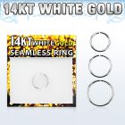 wsel18 rhodium plating solid 14kt white gold seamless ring 1mm
