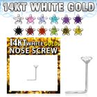 wszsc1 14kt white gold nose screw, w 3mm star cz stone
