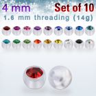 xajb4 pack 10 bolas bio flexibles 4mm cristal bisel rosca venta