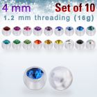xajb4s pack 10 bolas bio flexibles 4mm cristal bisel rosca mayorista