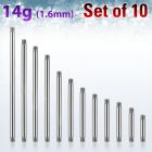 xbb14g pack of 316l steel barbell posts threading 1 6mm