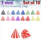xbecn3 pack 10 conos acrilicos sombrilla playa 3mm rosca al por mayor