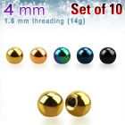 xbt4g pack 10 bolas acero quirurgico anodizado 4mm rosca distribuidor