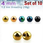 xbt4s pack of 4mm anodized 316l steel balls threading 1 2mm