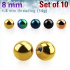 xbt8g pack 10 bolas acero quirurgico anodizado 8mm rosca distribuidor mayorista