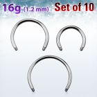 xcb16g pack of high polished 316l steel circular barbell posts
