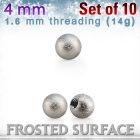 xfobal4 pack 10 bolas acero quirurgico 4mm superficie efecto esmerilado rosca al por mayor