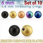 xfobt6g pack 10 bolas acero 316l pvd 6mm superficie efecto esmerilado rosca distribuidor mayorista