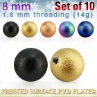 xfobt8g set w 8mm pvd plated steel ball w frosted surface 1.6mm