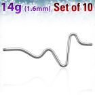 xine14g pack of 316l steel industrial heartbeat barbell
