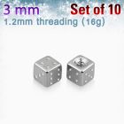 xsdi3 pack of of 3mm high polished surgical steel dices