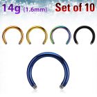 xtcb14g pack of anodized 316l steel circular barbell posts