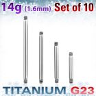 xubb14g pack of high polished titanium g23 barbell bars