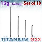 xubb16g pack 10 barras barbell titanio g23 brillo espejo distribuidor