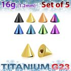 xucnt3s set 5 conos titanio g23 anodizado 3mm rosca distribuidor