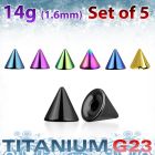 xucnt4g set of 4mm anodized titanium g23 cones 1 6mm thread