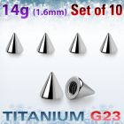 xucon3g pack 10 conos titanio g23 brillo espejo 3mm rosca distribuidor