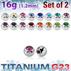 xujb25 titanium g23 bezel set jewel balls 2pcs