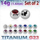 xujb4 4mm high polished titanium g23 balls with bezel crystals