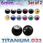 xujbt6g pack 2 bolas g23 anodizado 6mm cristal bisel rosca al por mayor