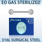 zbbnpg piercing esterilizado barbell pezon acero 316l bolas 5mm distribuidor mayorista