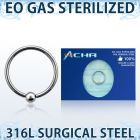 zbcr16 piercing esterilizado aro bola presion acero 316l bola 3mm mayorista
