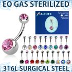 zbn2cg sterilized 316l steel belly banana w 8 5mm jewel ball