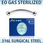 zbnebl sterilized 316l steel snake eyes piercing banana