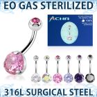 zbnrdz8jb sterilized steel belly banana 14g cz jewel ball