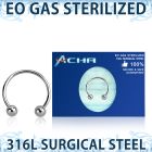 zcbeb4 eo gas sterilized 316l steel circular barbell 4mm balls