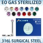 znscb2 sterilized 316l steel bezel set nose screw 2mm color