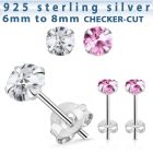 zrdfm par pendientes oreja plata 925 zirconia display cuadros cortado redondo distribuidor mayorista