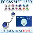 zubn2cg sterilized titanium g23 belly banana w 85mm jewel ball