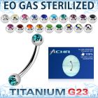 zubne2c eo gas sterilized piercing titanium g23 eyebrow banana 3mm balls