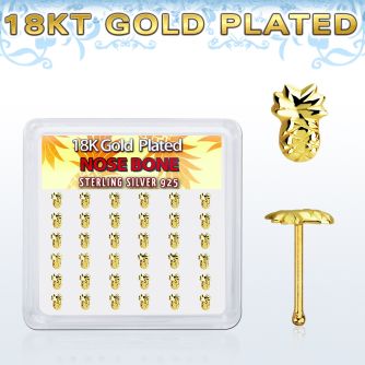 18bvpa36 caja display 36 plata 925 piercing nariz hueso 0 6mm oro 18 kts pina al por mayor