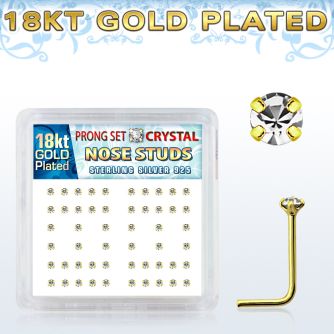 18nspxc silver nose stud w 1 5mm crystal 18k gold plating