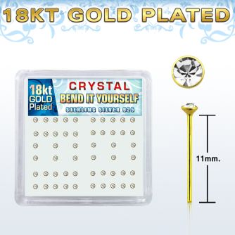 18nybxc silver nose stud w 1 5mm crystal 18k gold plating