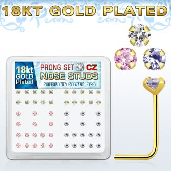 18sz25xm caja display piercings nariz plata esterlina 925 0 6mm oro 18 kts grandes zirconia 2 5mm venta