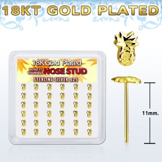 18yvpa36 caja display 36 piercing nariz doblar tu mismo plata 925 0 6mm oro 18 kts pina distribuidor mayorista