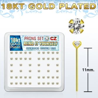 18yz25xc gold silver bend it nose studs w 2 5mm clear prong cz