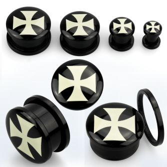 afpj dilatacion plug tornillo acrilico negro logo cruz hierro mayorista