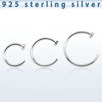 agcln20 sterling silver fake nose clip, 20g (0.8mm)