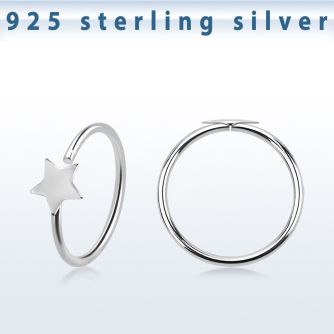 aghst22 925 silver seamless nose ring star