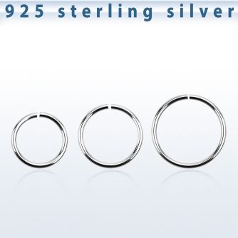 agsel18 1mm sterling silver seamless ring with diameter 8 12mm