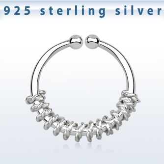 agsep12a anillo septum falso plata 925 1mm cuerda mitad 12mm distribuidor